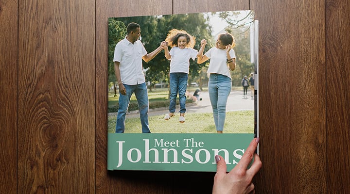 Family photobook with quote meet the johnsons