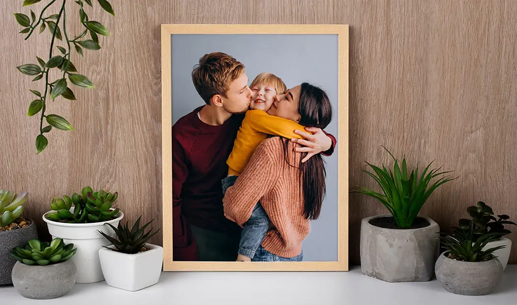 A framed family print