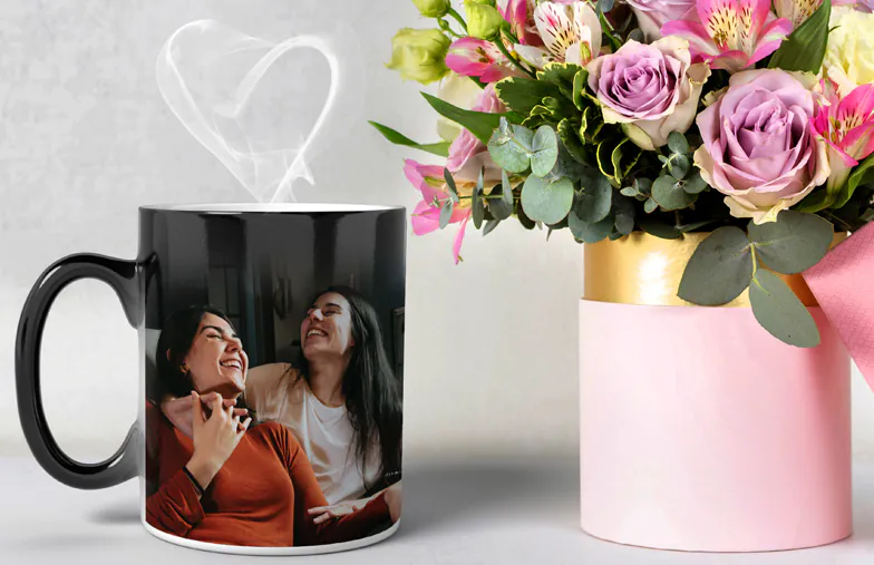 Printerpix Custom magic heat changing mug with personalised photo of a baby revealed