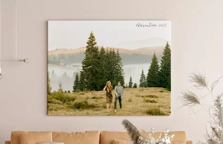 mother affectionately kissing her little son on canvas print