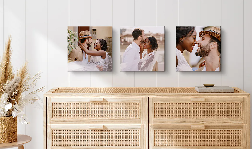 gallery wall of canvas prints